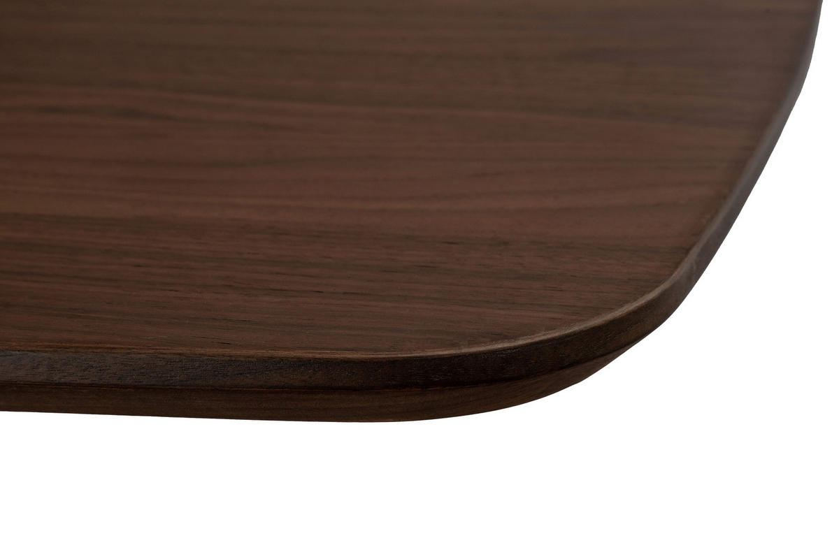 ESSTISCH 200/100/76 cm Echtholz, Nachbildung  Holz, Metall, Kunststoff, Holzwerkstoff rechteckig Schwarz, Walnussfarben  - Walnussfarben/Schwarz, Design, Holz/Holzwerkstoff (200/100/76cm) - Dieter Knoll