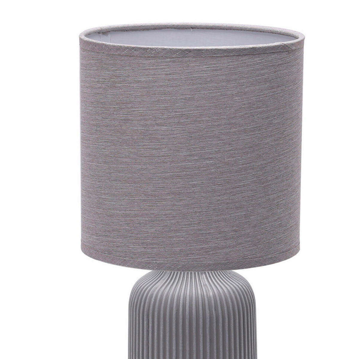 STOLNÍ LAMPA, E27, 20/45 cm  - šedá, Design, textil/keramika (20/45cm)