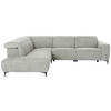 ECKSOFA in Cord Hellgrau  - Hellgrau/Schwarz, Design, Textil (223/290cm) - Pure Home Lifestyle