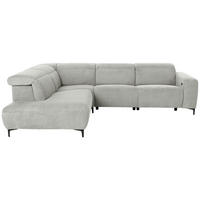 ECKSOFA in Cord Hellgrau  - Hellgrau/Schwarz, Design, Textil (223/290cm) - Pure Home Lifestyle