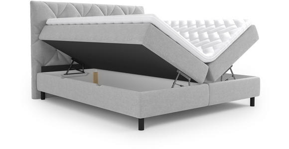 BOXBETT 180/200 cm  in Hellgrau  - Hellgrau/Schwarz, Design, Holz/Holzwerkstoff (180/200cm) - Esposa