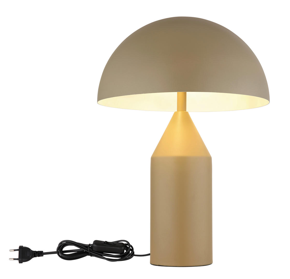 TISCHLEUCHTE - Sandfarben/Weiss, Design, Metall (28/39cm) - Globo