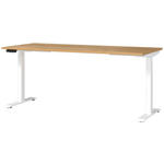SCHREIBTISCH höhenverstellbar  - Eichefarben/Weiß, MODERN, Holzwerkstoff/Metall (180/80/72-118cm) - Novel