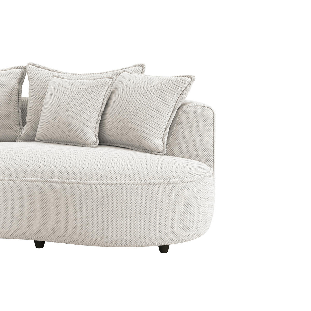 ECKSOFA LEVI Creme Velours, Struktur  - Creme/Schwarz, MODERN, Kunststoff/Textil (168/287cm) - Livetastic