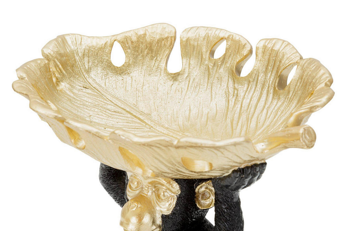 SKULPTUR - Goldfarben/Schwarz, Basics, Kunststoff (25.2/24/21cm)