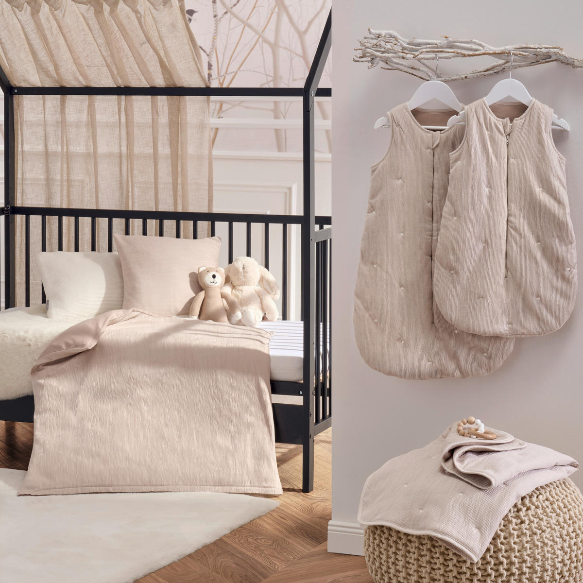 BABYBETTWÄSCHE Jersey, Textilgeflecht 80/80 cm  - Perlmutt, Trend, Textil (80/80cm) - Patinio