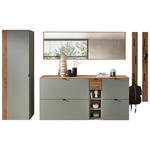 GARDEROBE 7-teilig  in 261/179/37 cm  - Salbeigrün/Eiche Artisan, Design, Holzwerkstoff (261/179/37cm) - Voleo