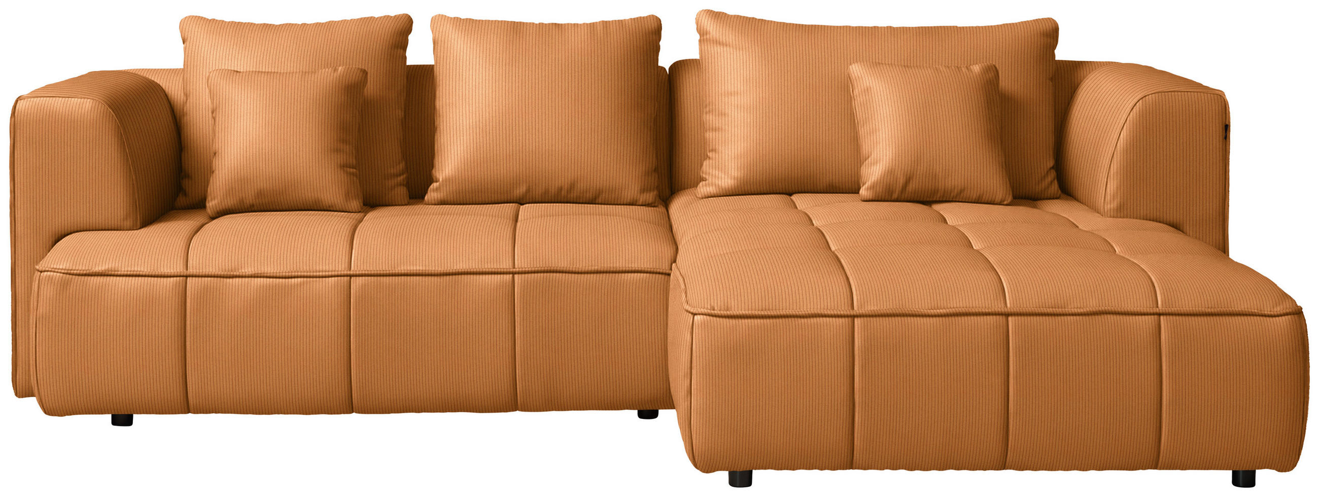 ECKSOFA Currygelb Feincord Zierkissen, Rückenkissen, Sitzvorzug  - Currygelb/Schwarz, Design, Kunststoff/Textil (288/188cm) - Welnova