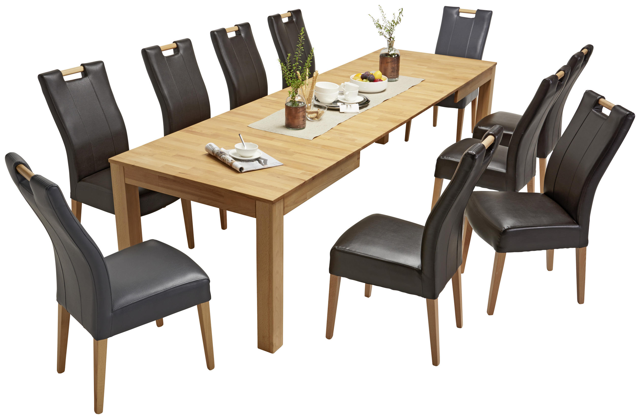 ESSTISCH Kernbuche rechteckig  ausziehbar  - Buchefarben/Kernbuche, KONVENTIONELL, Holz (160-295/90/75cm) - Carryhome