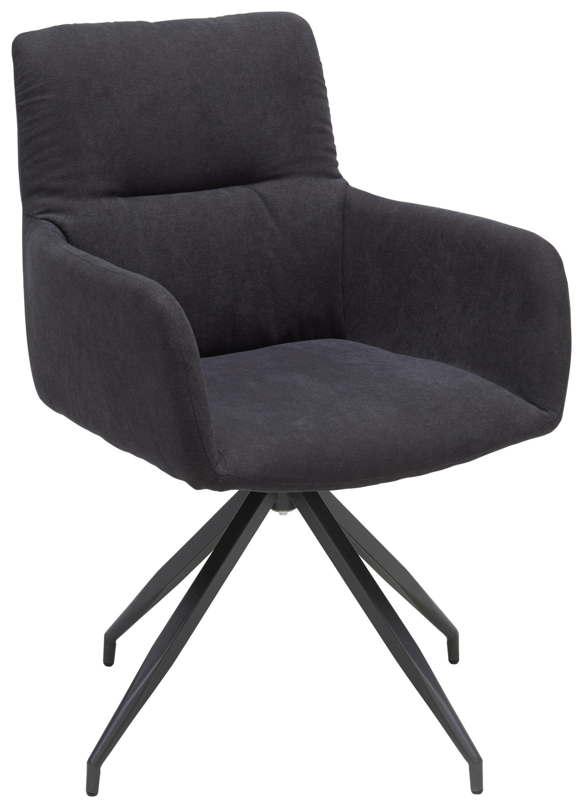 ŽIDLE S PODRUČKAMI, tkaná látka, antracitová - antracitová, Konvenční, kov/textil (58/89/63cm) - Hom`in