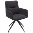ARMLEHNSTUHL  in Webstoff  - Anthrazit, KONVENTIONELL, Textil/Metall (58/89/63cm) - Hom`in