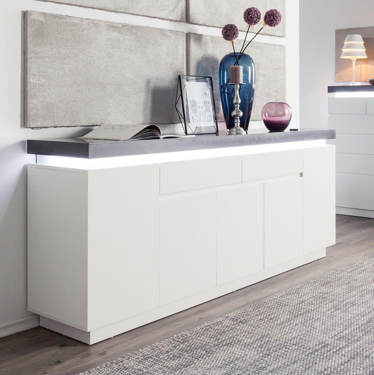 SIDEBOARD  in 200/80/40 cm  - Weiß, Design, Holzwerkstoff (200/80/40cm) - Livetastic