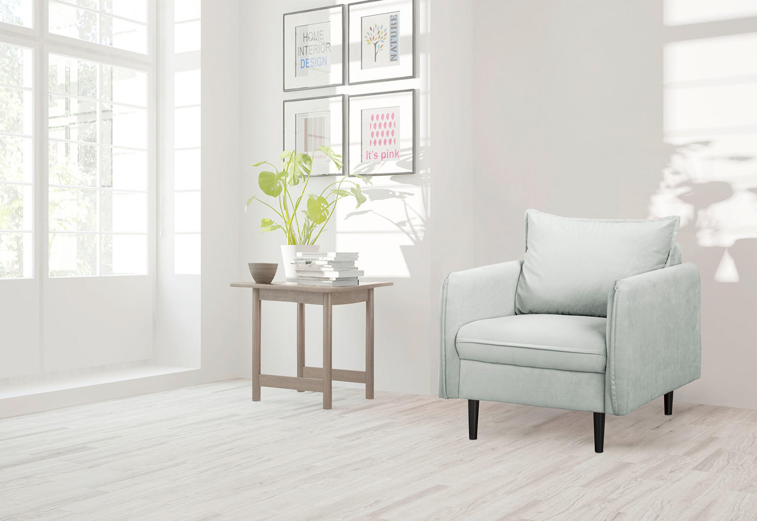 SESSEL in Samt Dunkelblau  - Schwarz/Dunkelblau, Design, Holz/Textil (74/86/100cm) - P & B
