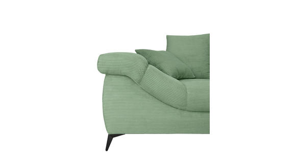 ECKSOFA Pastellgrün Cord Rückenkissen, Armlehnenkissen, Rücken echt  - Pastellgrün/Schwarz, KONVENTIONELL, Textil/Metall (332/231cm) - Carryhome