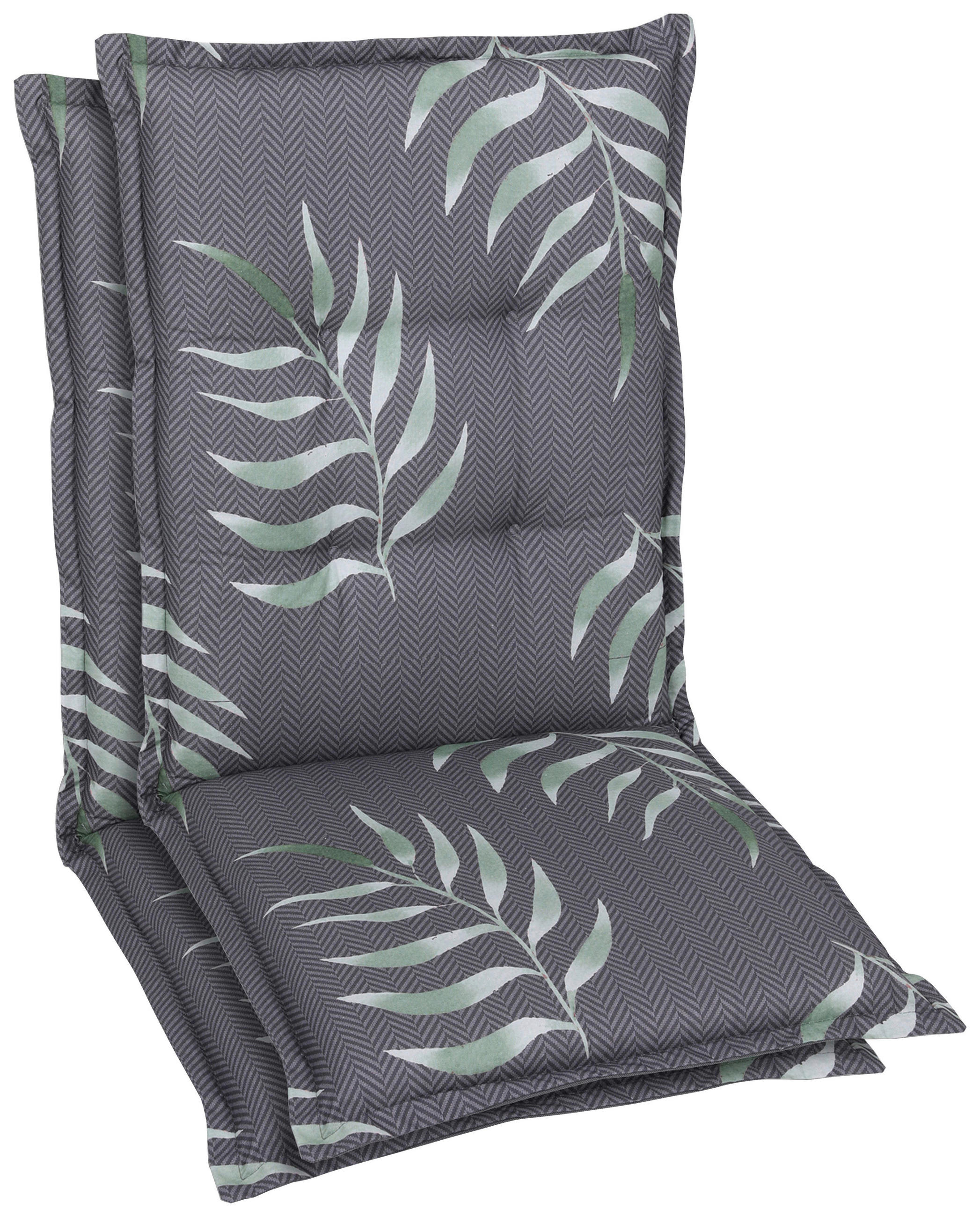 SESSELAUFLAGENSET Blätter  - Anthrazit, Design, Textil (50/7/108cm)