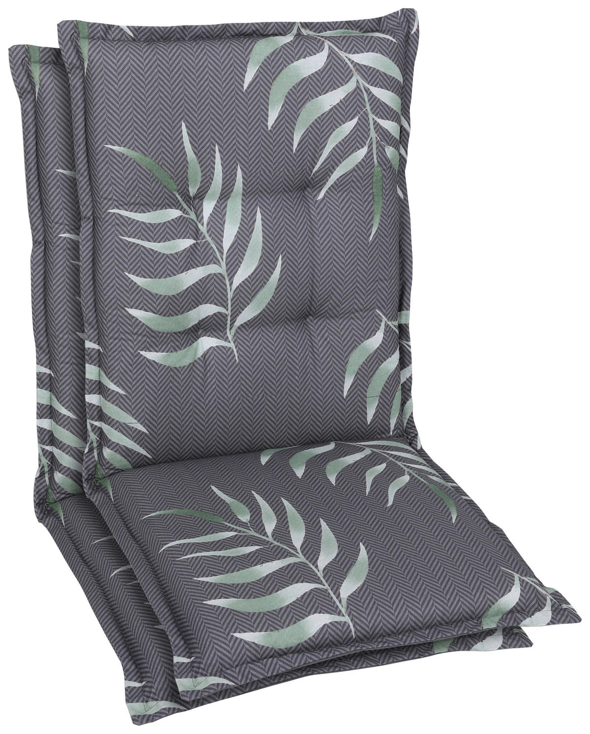 SESSELAUFLAGENSET Blätter  - Anthrazit, Design, Textil (50/7/108cm)