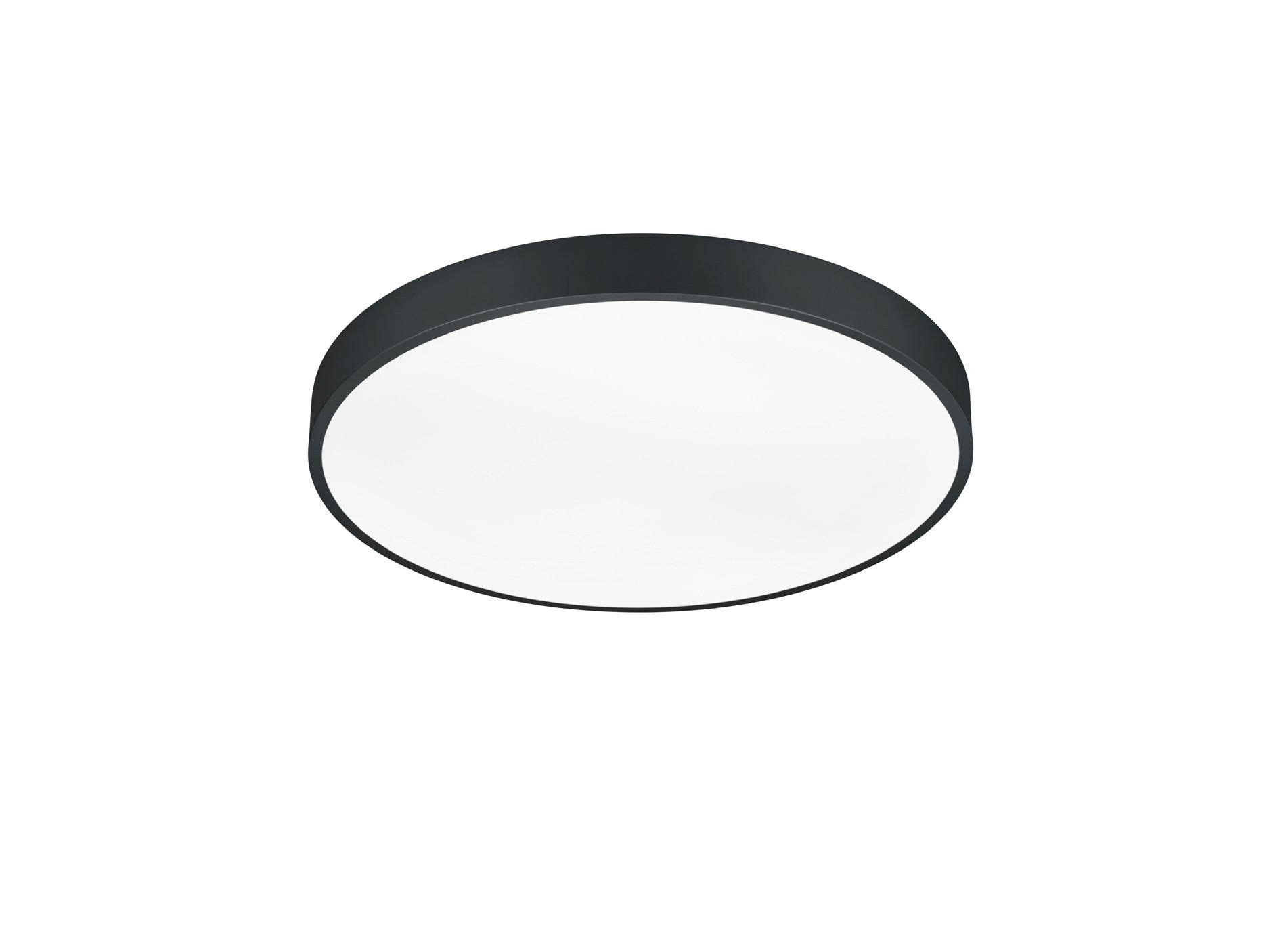 LED-DECKENLEUCHTE WACO 49,5/6,5 cm   - Schwarz/Weiß, Basics, Kunststoff/Metall (49,5/6,5cm) - Trio Leuchten
