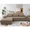 ECKSOFA Taupe Struktur, Bouclé  - Taupe/Schwarz, Design, Kunststoff/Textil (175/270cm) - MID.YOU
