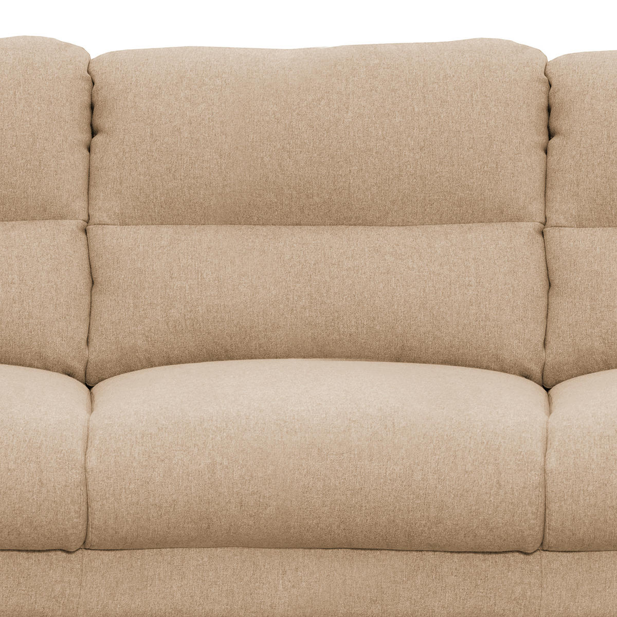 3-SITZER-SOFA in Webstoff Beige  - Beige/Schwarz, Design, Holz/Textil (209/87/88cm) - Livetastic