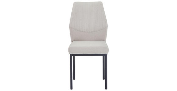 STUHL , , Leinenoptik  - Beige/Schwarz, MODERN, Textil/Metall (46/98/58,5cm) - Carryhome
