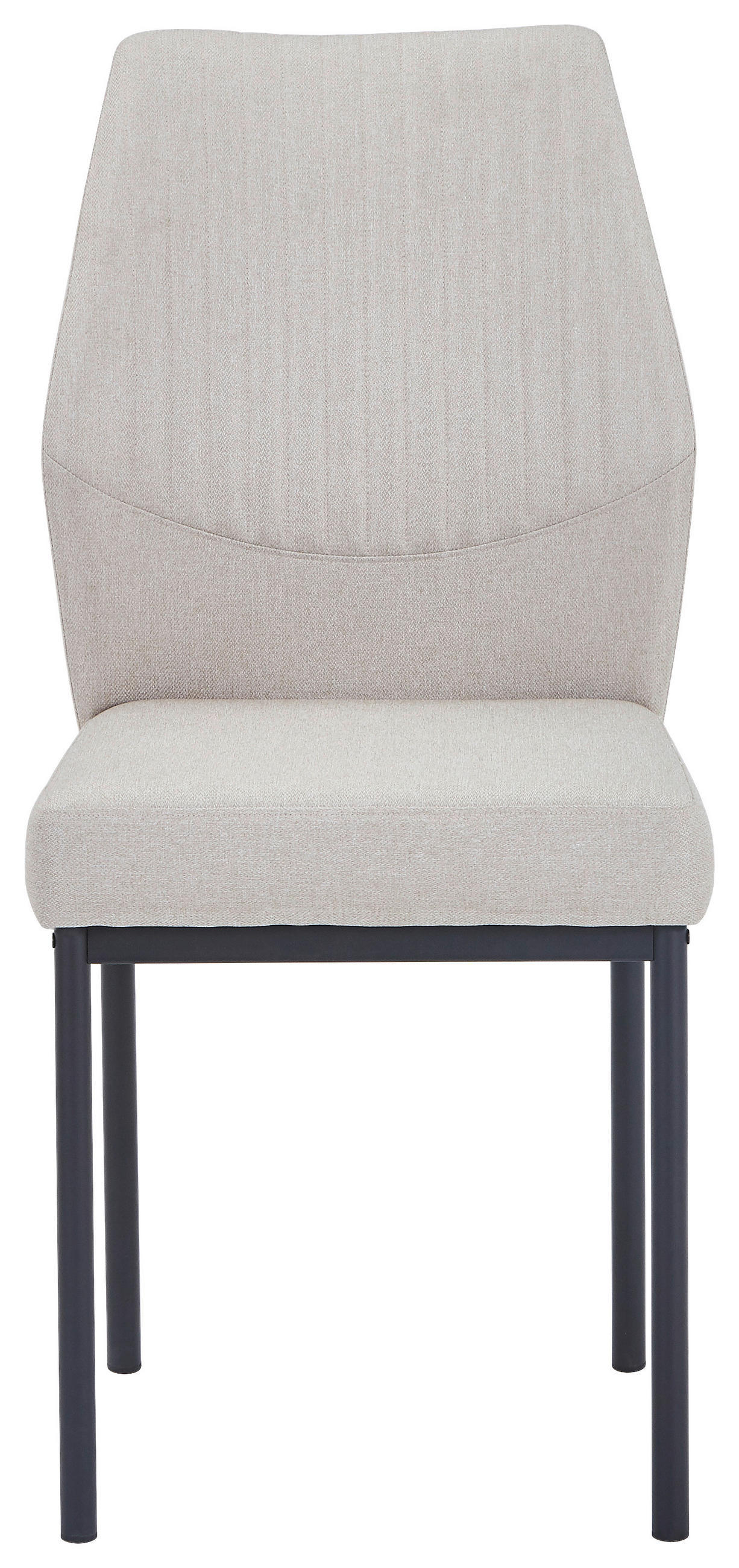 STUHL  in Eisen Leinenoptik Metall, Textil  - Beige/Schwarz, MODERN, Textil/Metall (46/98/58,5cm) - Carryhome