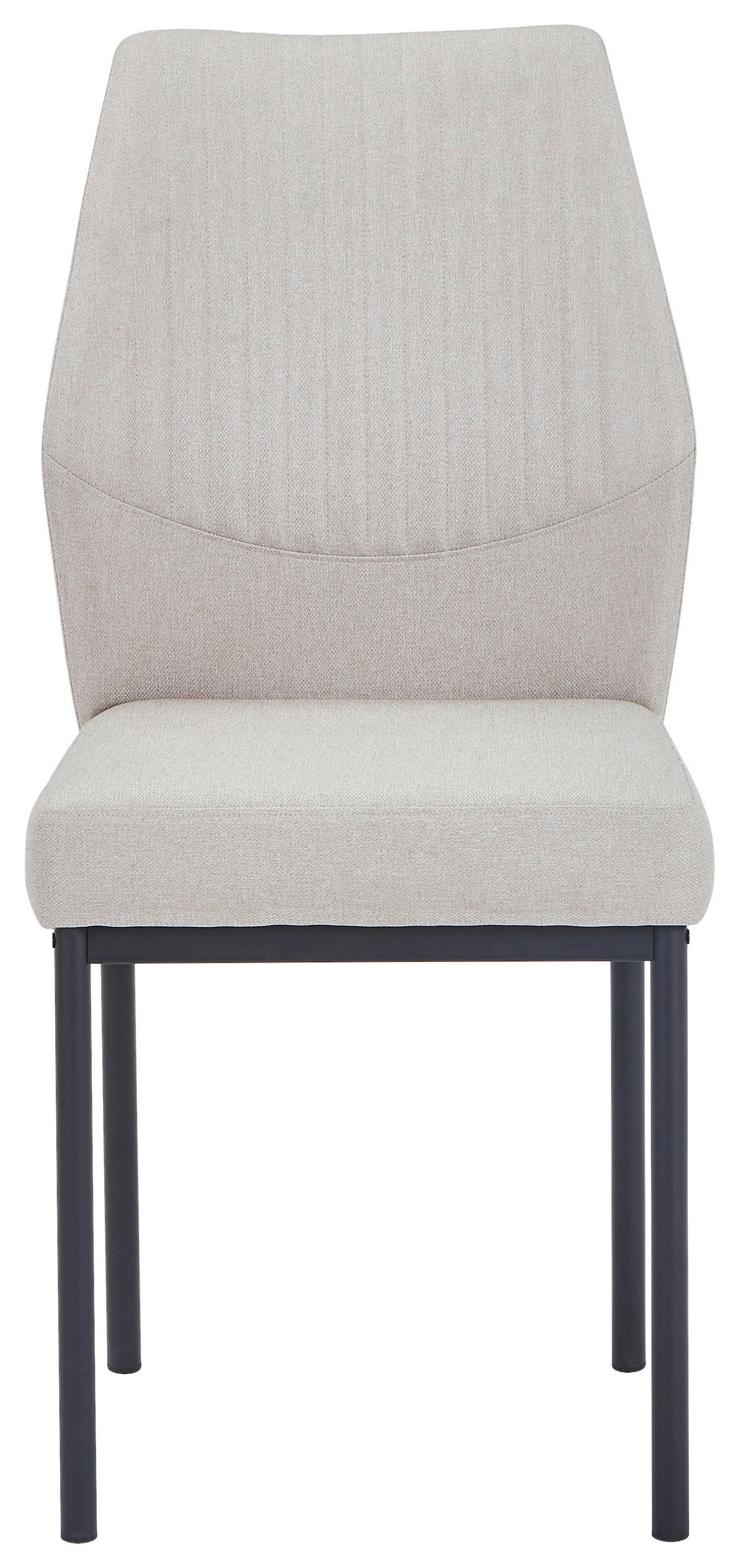 STUHL  in Eisen Leinenoptik Metall, Textil  - Beige/Schwarz, MODERN, Textil/Metall (46/98/58,5cm) - Carryhome