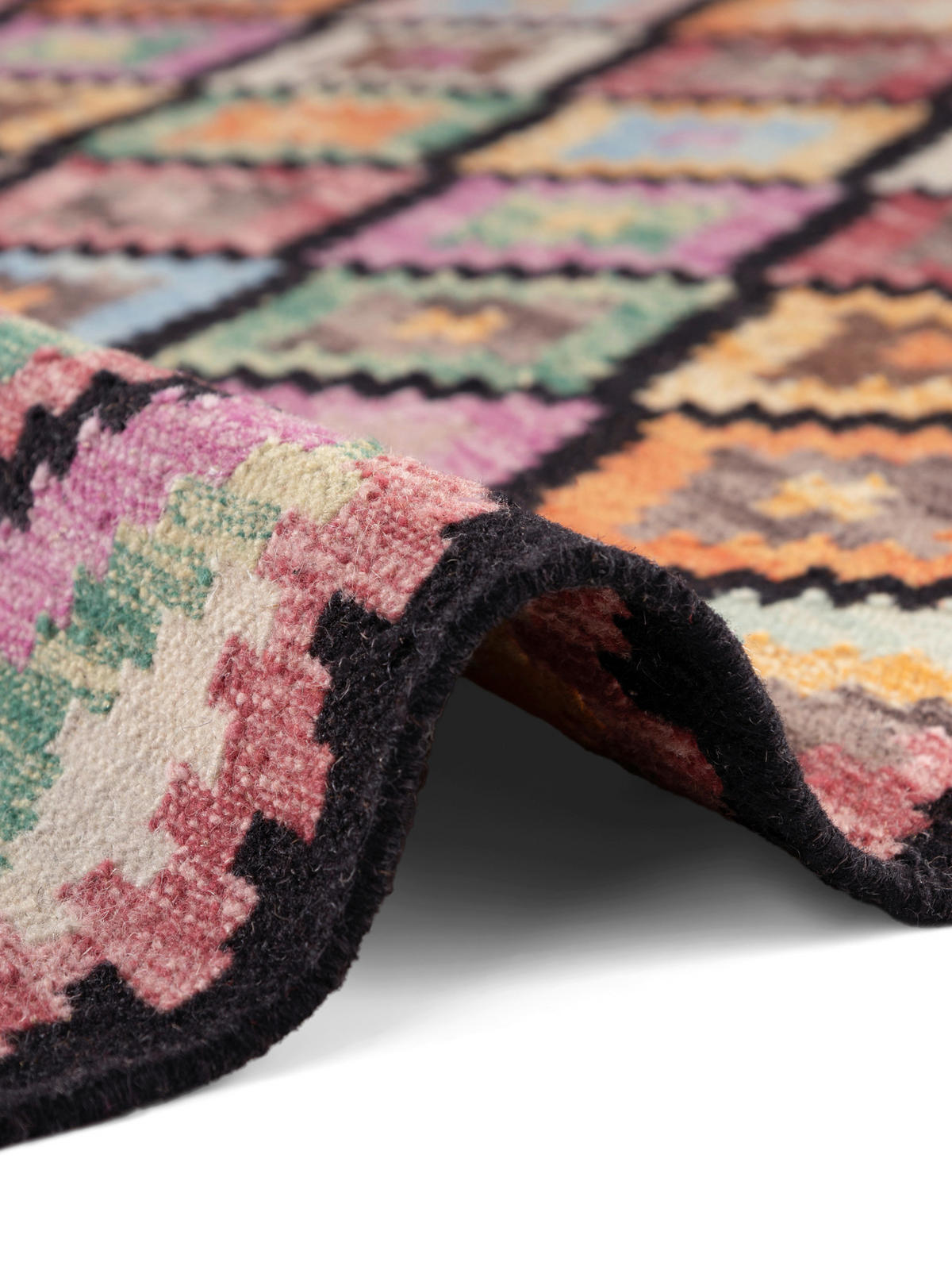 LÄUFER 60/190 cm Kamal  - Multicolor/Schwarz, Design, Textil (60/190cm)