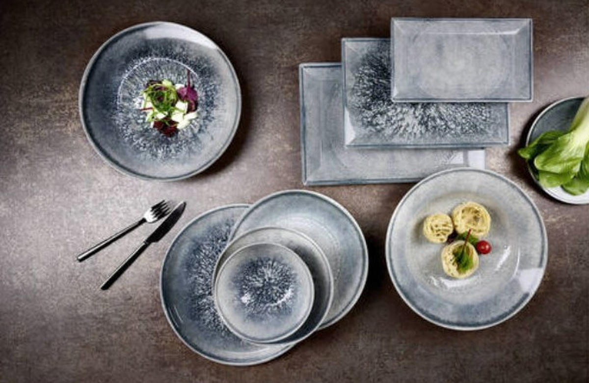 TELLERSET Grana 12-teilig  - Graublau, KONVENTIONELL, Keramik - Ritzenhoff Breker