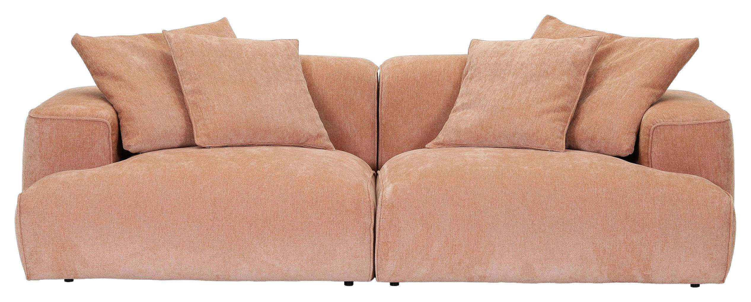 MEGASOFA Flachgewebe Aprikose  - Aprikose/Schwarz, MODERN, Kunststoff/Textil (270/77/140cm) - Lomoco