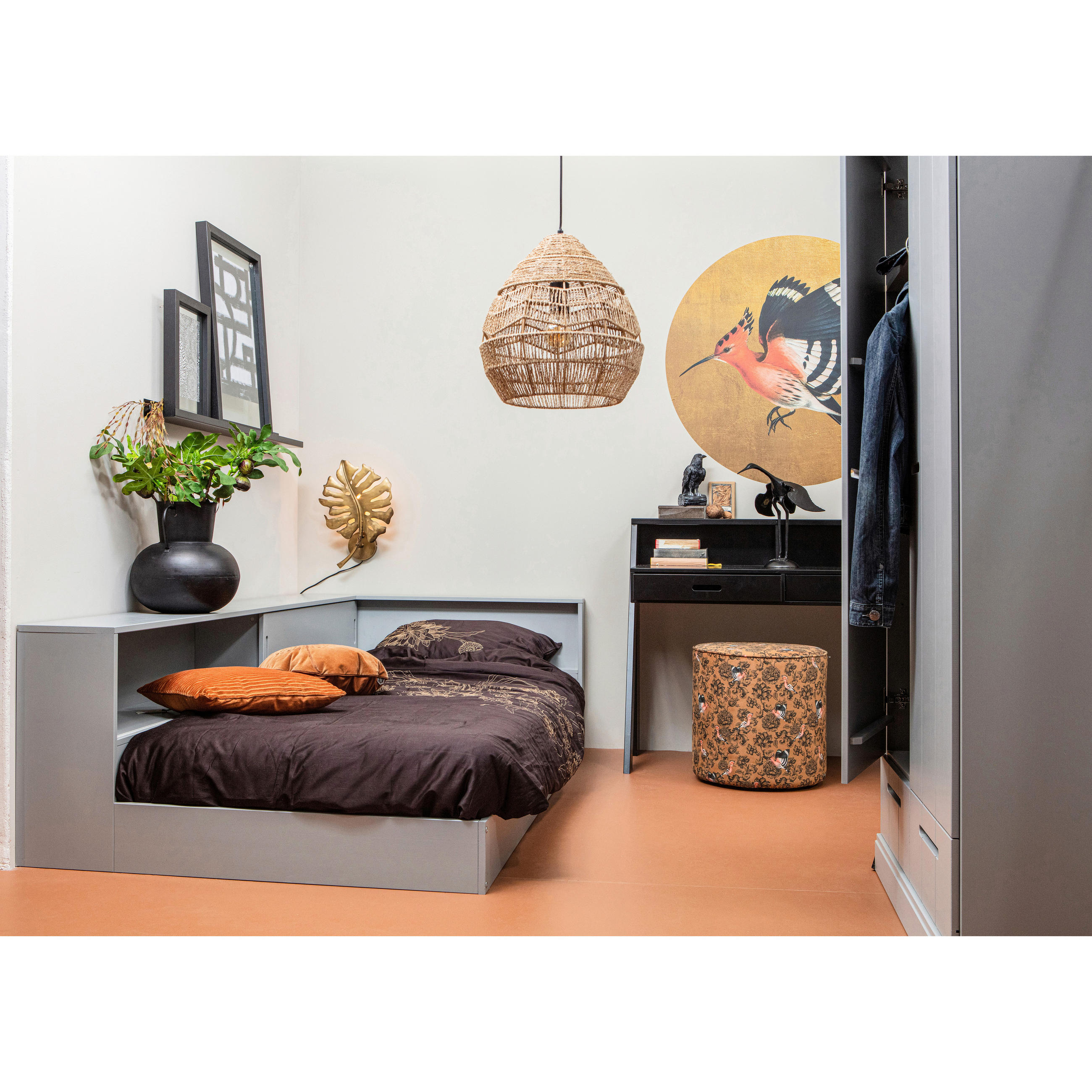 BETT 90/200 cm  in Grau  - Grau, Design, Holz (90/200cm) - Livetastic