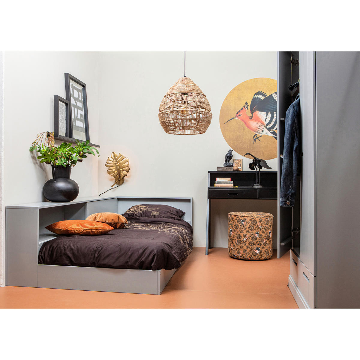 BETT 90/200 cm  in Grau  - Grau, Design, Holz (90/200cm) - Livetastic