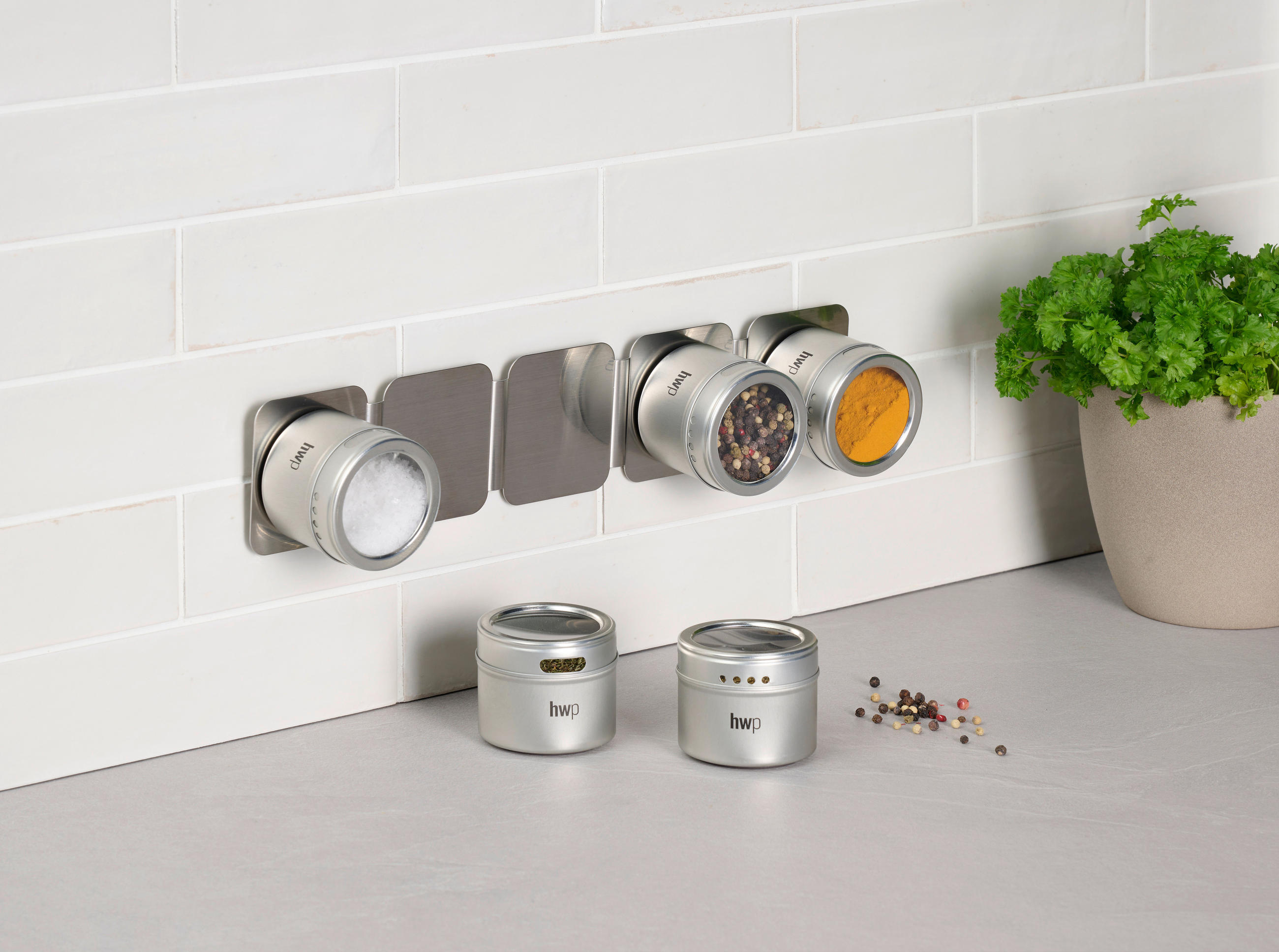 GEWÜRZDOSENSET - Klar/Silberfarben, Basics, Kunststoff/Metall (6/5,5cm) - Homeware Profession.