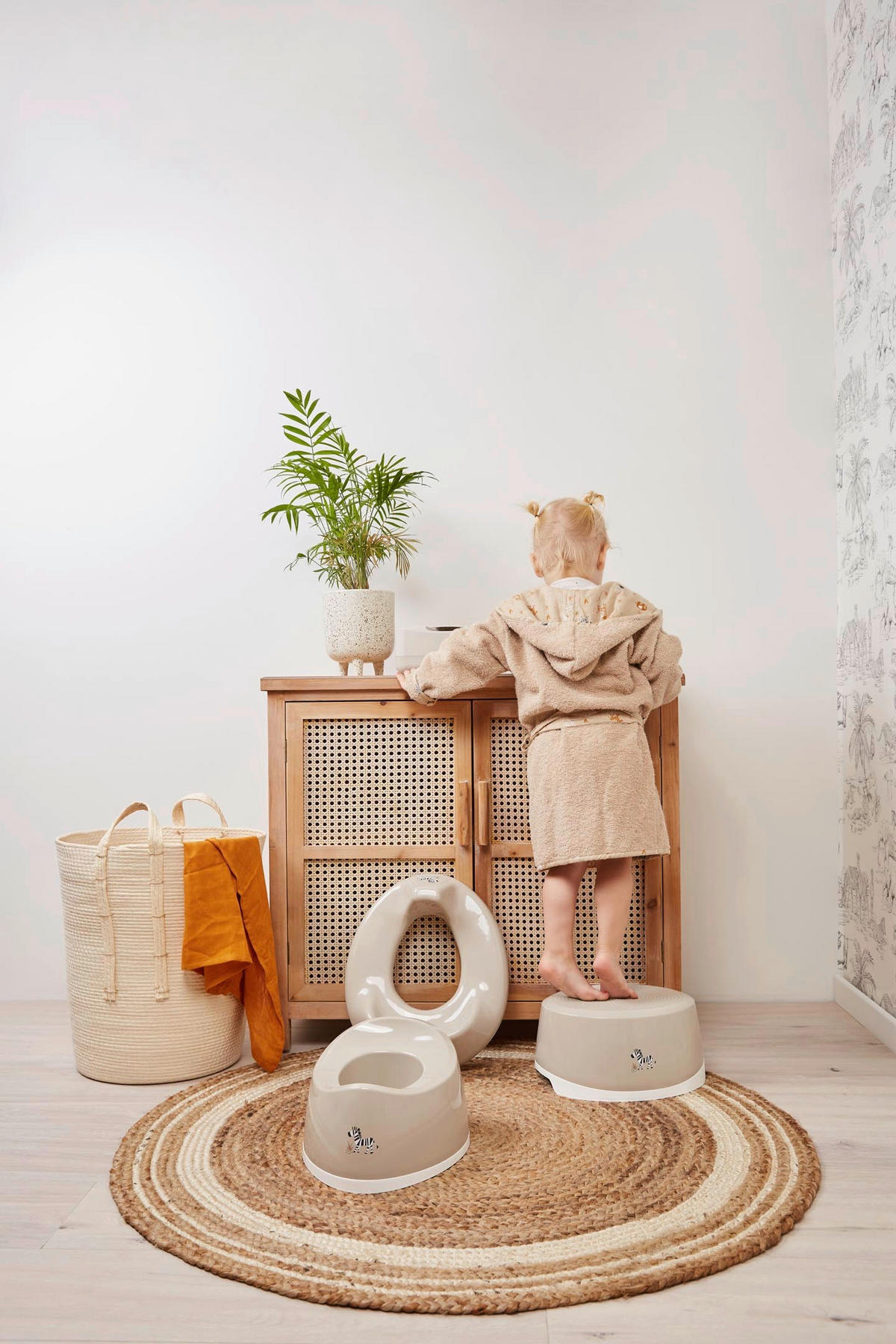 TRITTHOCKER Steppe  - Taupe, Basics, Kunststoff (25/30,2/14,5cm) - Bebe Jou