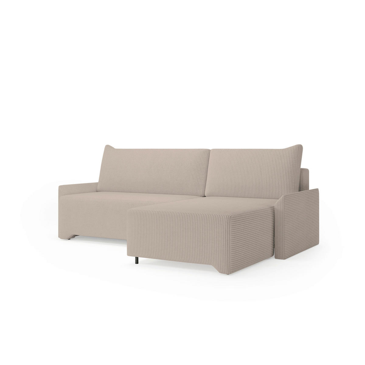 ECKSOFA LOCO in Cord Hellbraun  - Hellbraun, Design, Kunststoff/Textil (245/174cm) - MID.YOU