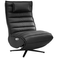 RELAXSESSEL Lederlook Echtleder Relaxfunktion, Fußteilverstellung, Nackenkissen    - Schwarz, Design, Leder/Textil (68/108/84cm) - Stylife