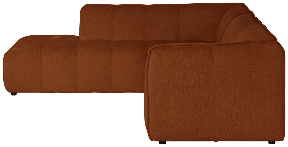 ECKSOFA LIVOLI in Chenille Rostfarben  218/290 cm  - Rostfarben/Schwarz, Design, Textil (218/290cm) - MID.YOU
