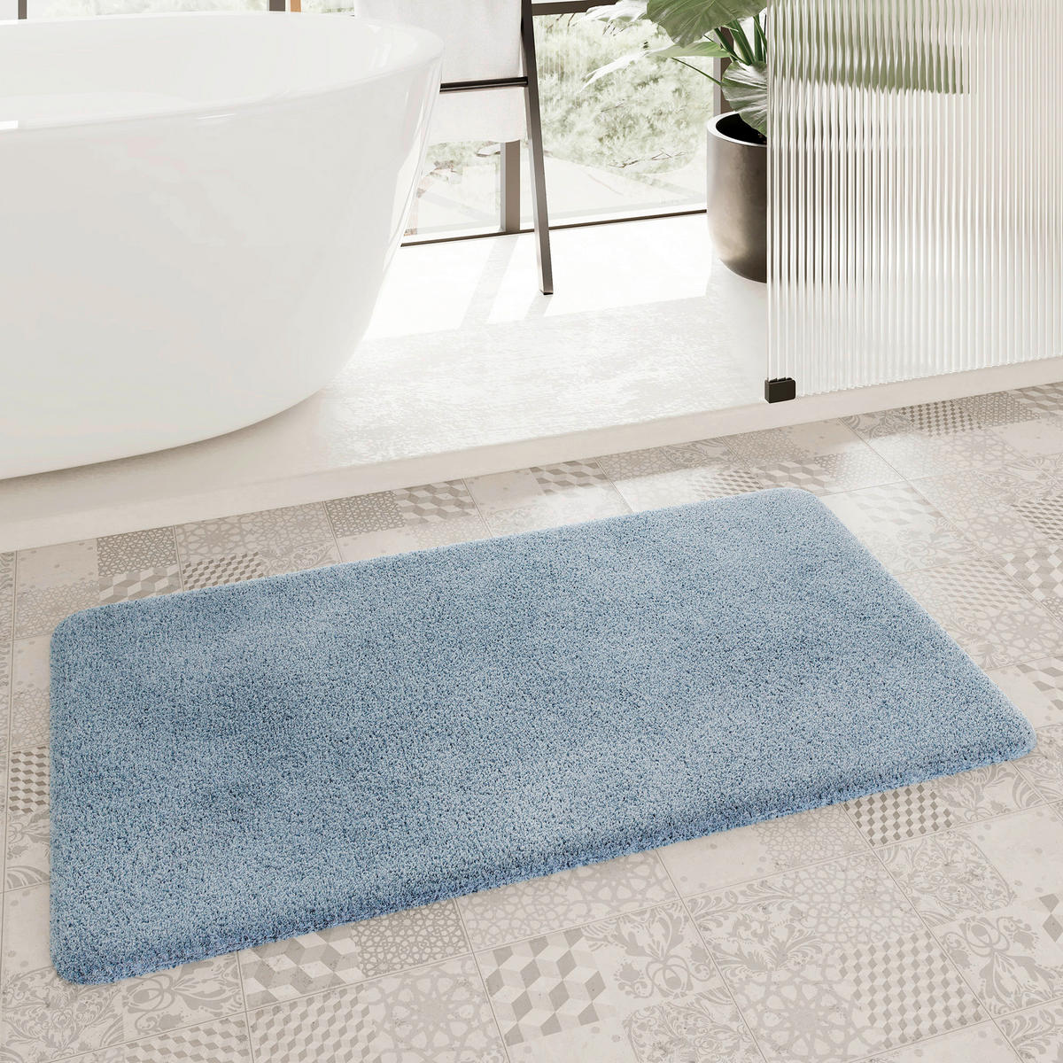 BADTEPPICH Blau 80/150 cm  - Blau, Basics, Kunststoff/Textil (80/150cm) - WECON HOME BASIC