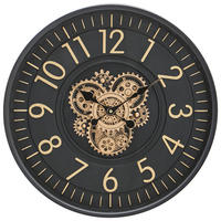 WANDUHR  Schwarz, Goldfarben  - Goldfarben/Schwarz, Trend, Glas/Kunststoff (53/8/53cm) - Landscape