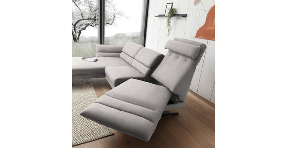 ECKSOFA Sandfarben Flachgewebe  - Sandfarben/Schwarz, Design, Textil/Metall (176-217/259-307cm) - Dieter Knoll