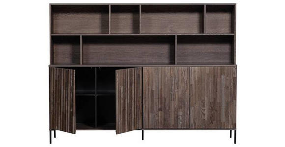 BUFFET Schwarz, Dunkelbraun  200/150/44 cm  - Dunkelbraun/Schwarz, Design, Holz/Holzwerkstoff (200/150/44cm) - Ambia Home