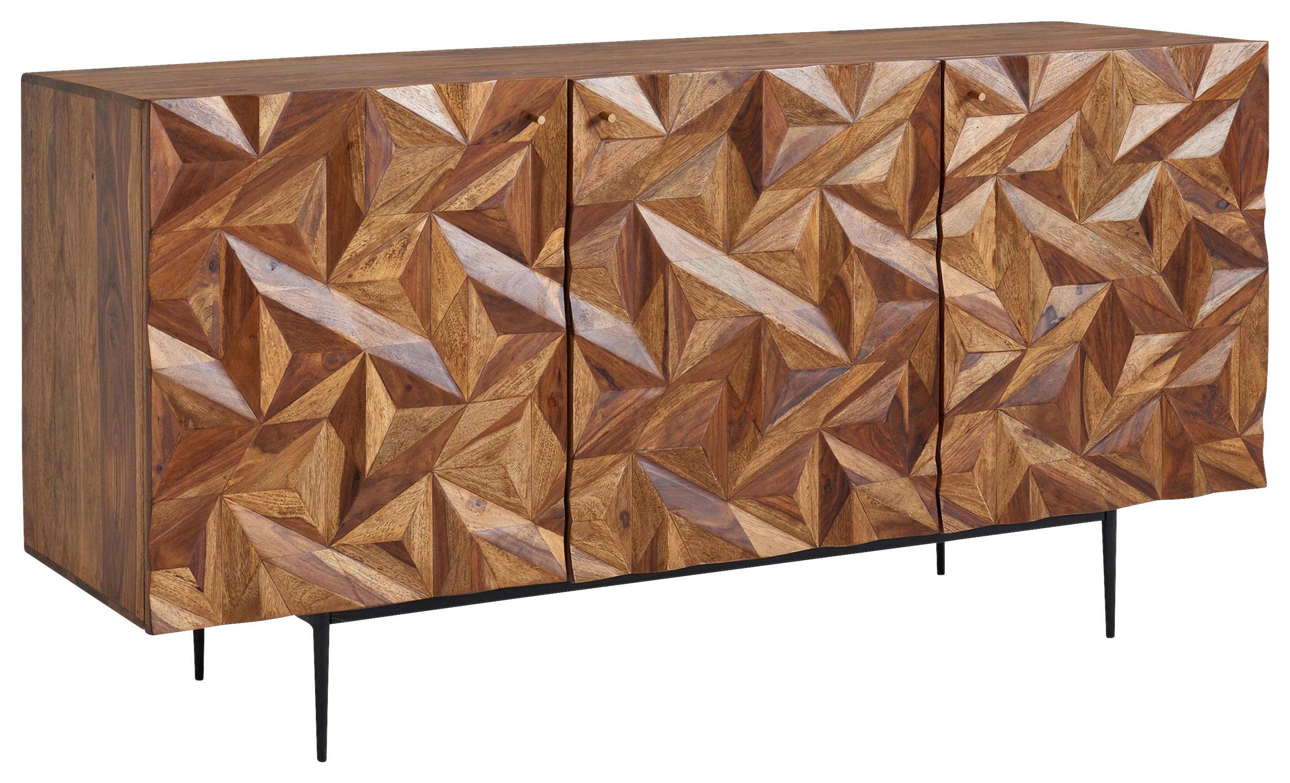SIDEBOARD 144/72/47 cm  - Goldfarben/Sheeshamfarben, Design, Holz/Metall (144/72/47cm) - MID.YOU