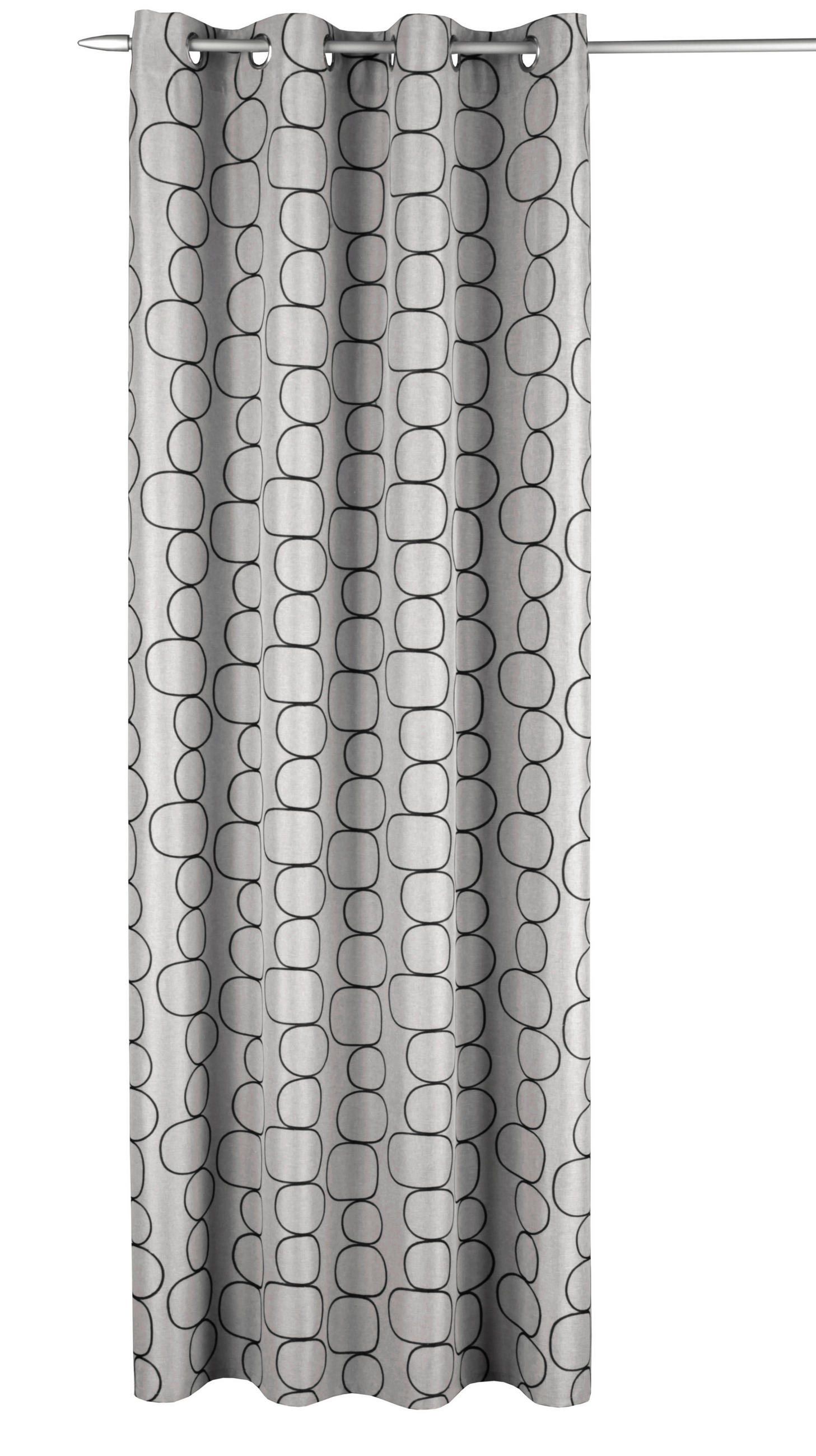 FERTIGVORHANG blickdicht  - Schwarz/Grau, Basics, Textil (135/245cm)