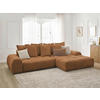 ECKSCHLAFSOFA EVEREST  mit Rücken echt, Armteil links, Armteil rechts Flachgewebe Orange  - Schwarz/Orange, MODERN, Kunststoff/Textil (318/180cm) - Livetastic