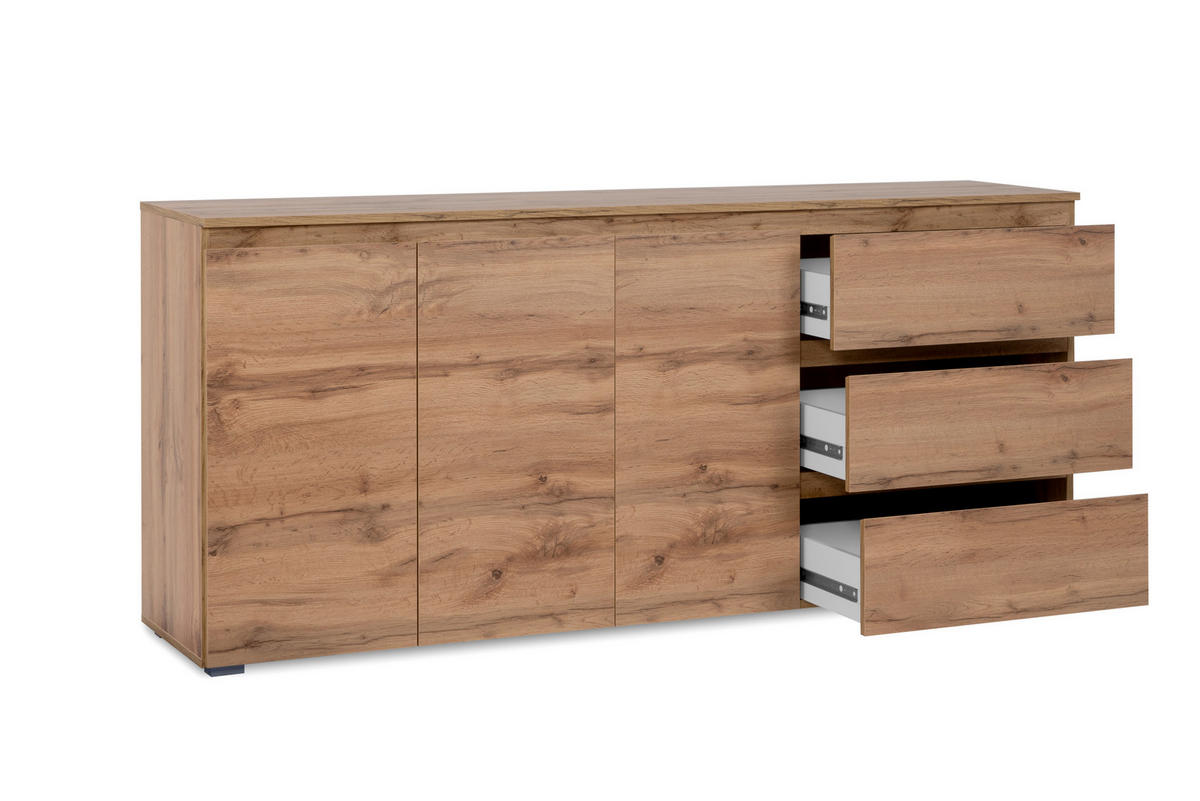 KOMODA, medeni hrast  - medeni hrast, Design, umetna masa/leseni material (178/80/40cm) - MID.YOU