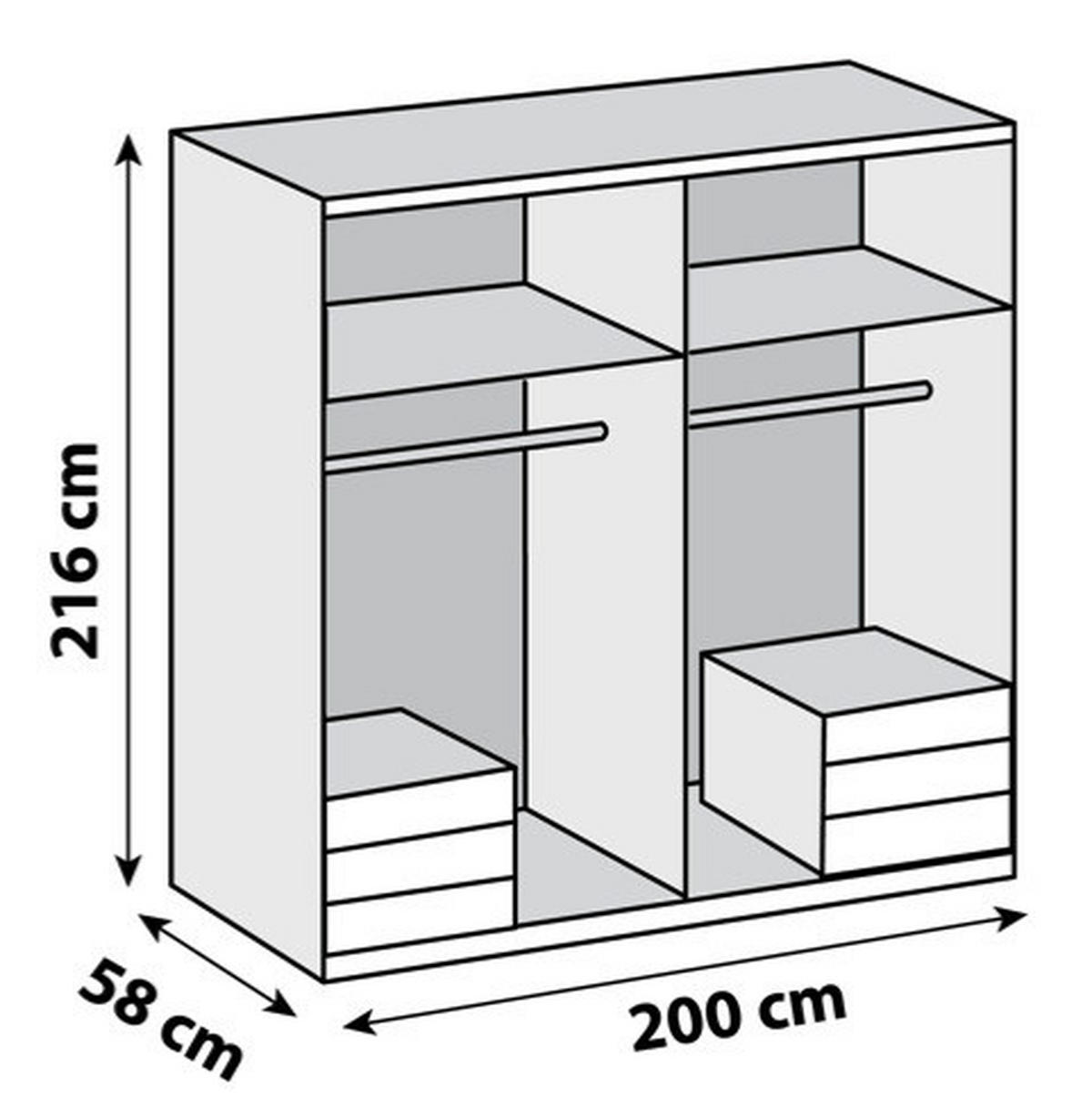 DREHTÜRENSCHRANK  in Sahara  - Schwarz/Sahara, MODERN, Glas/Holzwerkstoff (200/216/58cm) - MID.YOU