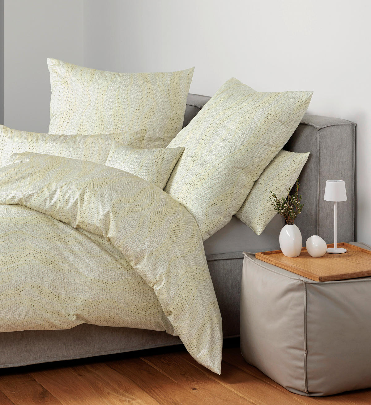 BETTWÄSCHE Makosatin 135/200 cm  - Limette, Design, Textil (135/200cm) - Janine