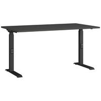 SCHREIBTISCH 140/80/68-91 cm  in Graphitfarben, Schwarz  - Schwarz/Graphitfarben, MODERN, Holzwerkstoff/Metall (140/80/68-91cm) - Germania
