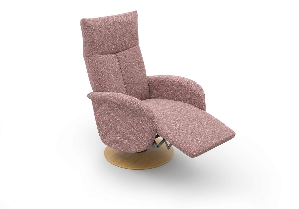 RELAXSESSEL GLENDALE E Chenille Kopfteilverstellung, Rücken echt    - Eichefarben/Aubergine, KONVENTIONELL, Holzwerkstoff/Textil (75/112/82cm) - Sit & More