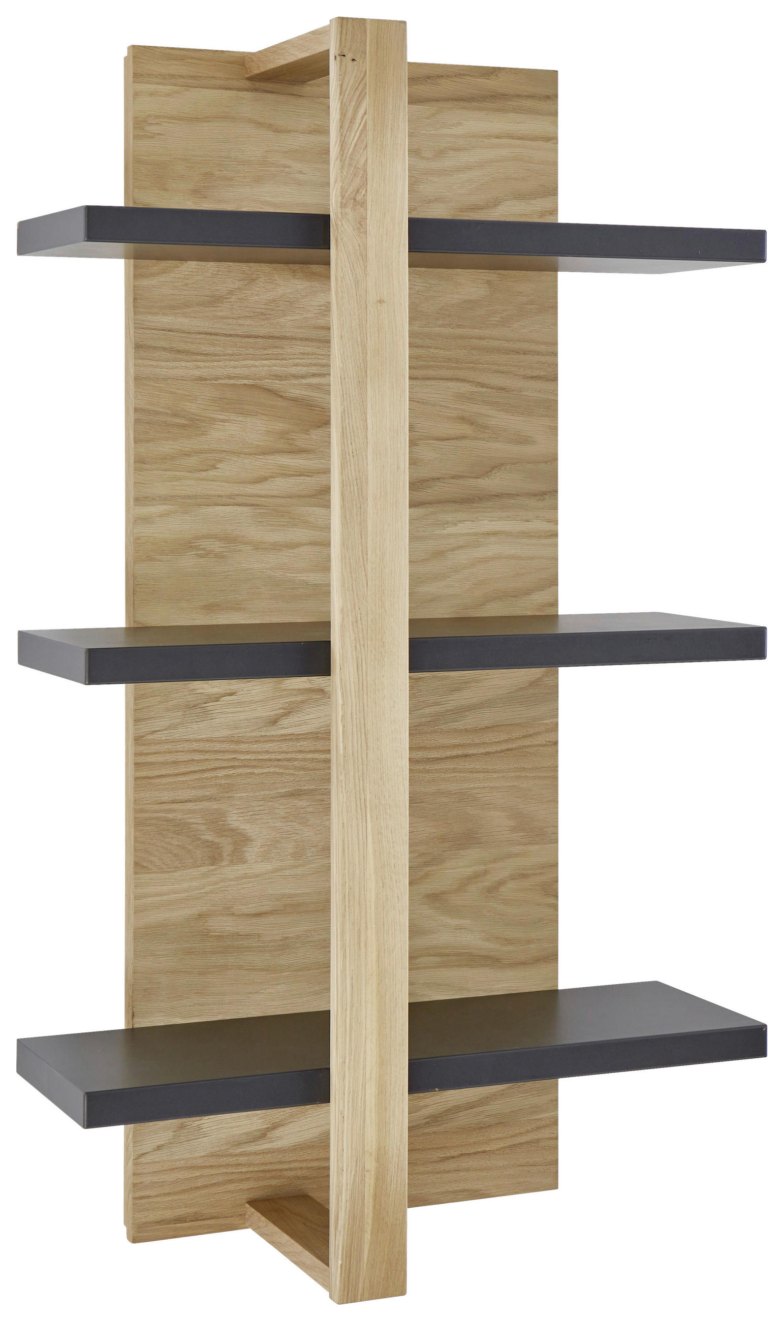 WANDREGAL Asteiche furniert, massiv Grau, Eichefarben  - Eichefarben/Grau, Design, Holz/Holzwerkstoff (66/100,4/25cm) - Modante