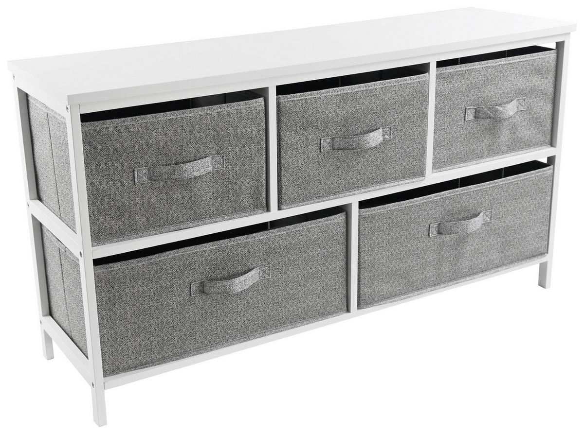 REGAL  101/55/30 cm Grau, Weiß  - Weiß/Grau, Basics, Karton/Holz (101/55/30cm) - Carryhome
